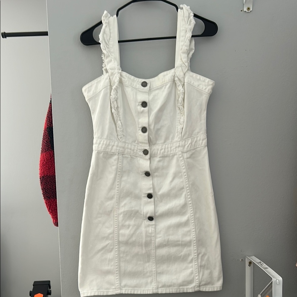 Elegant White Button-Down Dress